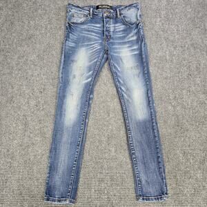 VALABASAS Jeans Mens 32x31 Blue Distressed Slim Tapered Stretch Denim